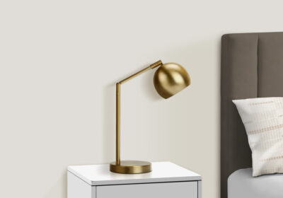 LIGHTING - 19"H TABLE LAMP GOLD METAL / GOLD SHADE