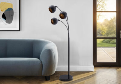 LIGHTING - 71"H FLOOR LAMP BLACK METAL