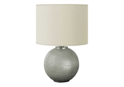 LIGHTING - 19"H TABLE LAMP GREY RESIN / IVORY SHADE
