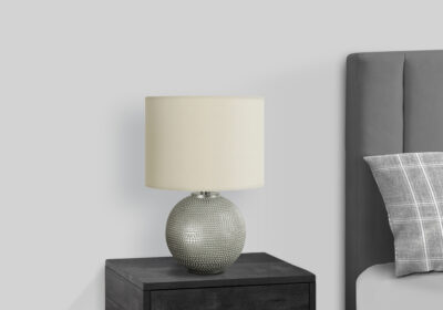 LIGHTING - 19"H TABLE LAMP GREY RESIN / IVORY SHADE