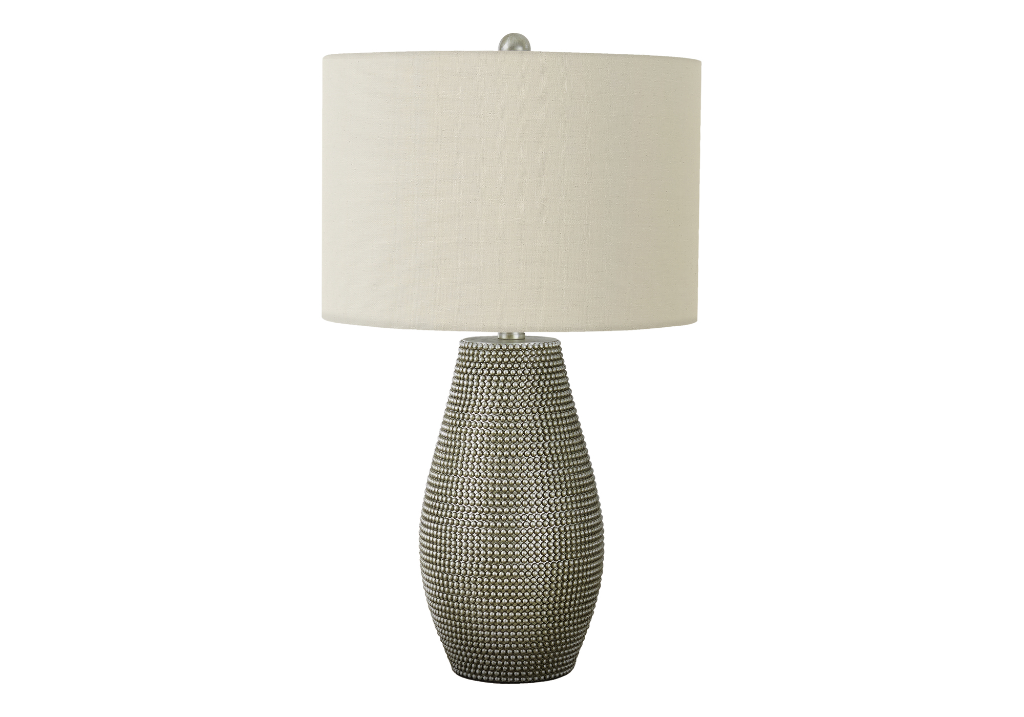 LIGHTING - 24"H TABLE LAMP GREY RESIN / IVORY SHADE - Image 3