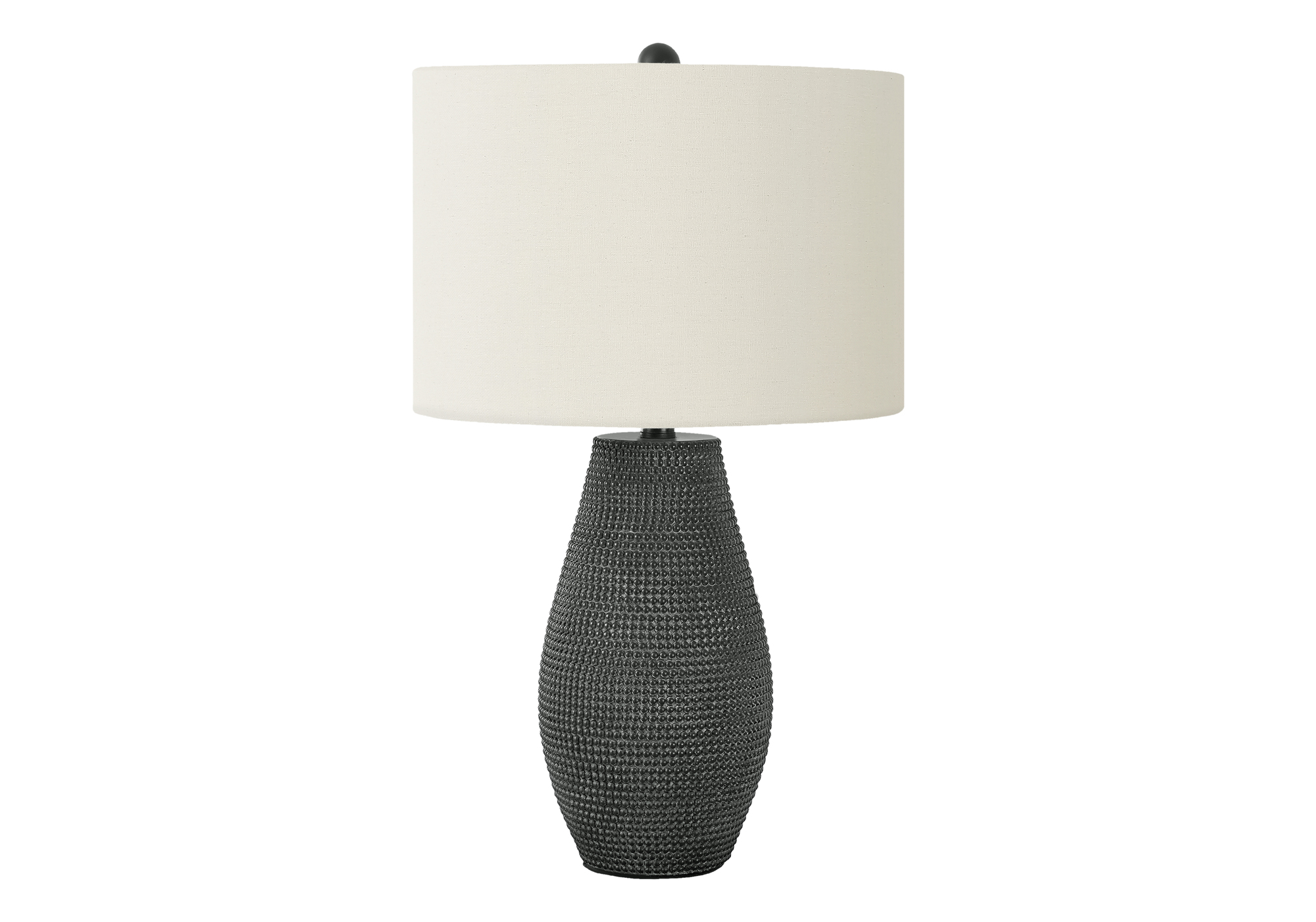 LIGHTING - 24"H TABLE LAMP BLACK RESIN / IVORY SHADE - Image 3