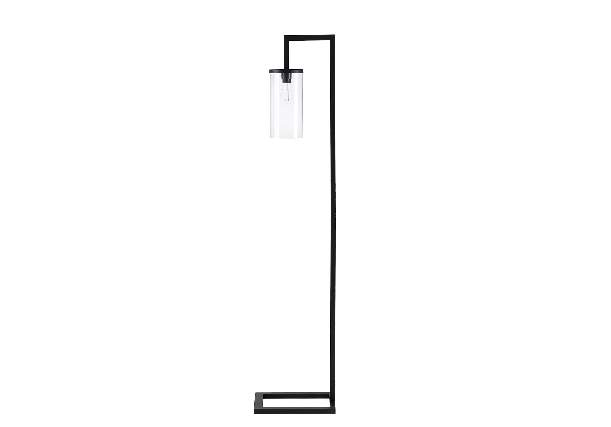 LIGHTING - 68"H FLOOR LAMP BLACK METAL / GLASS SHADE - Image 2