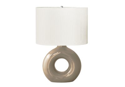 LIGHTING - 24"H TABLE LAMP BROWN CERAMIC / IVORY SHADE