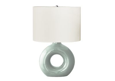 LIGHTING - 24"H TABLE LAMP GREEN CERAMIC / IVORY SHADE