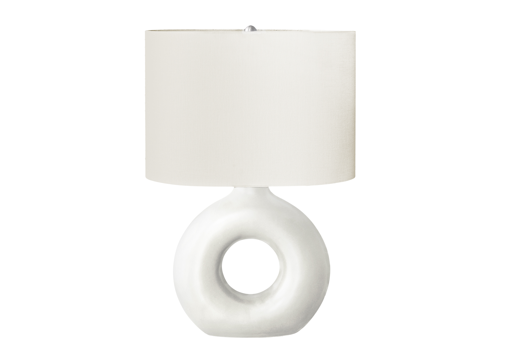 LIGHTING - 24"H TABLE LAMP WHITE CERAMIC / IVORY SHADE - Image 3