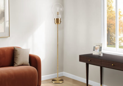 LIGHTING - 71"H FLOOR LAMP ANTIQUE BRASS METAL