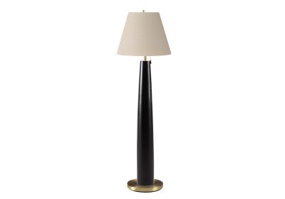LIGHTING - 62"H FLOOR LAMP BLACK METAL / BEIGE SHADE