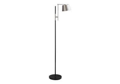 LIGHTING - 65"H FLOOR LAMP BLACK METAL / NICKEL SHADE