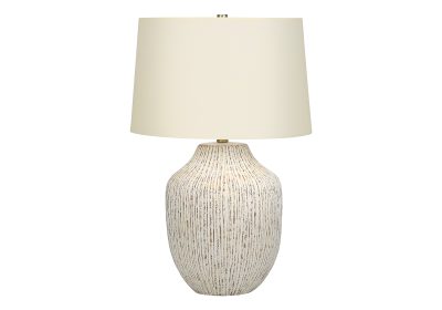 LIGHTING - 26"H TABLE LAMP CREAM CERAMIC / IVORY SHADE
