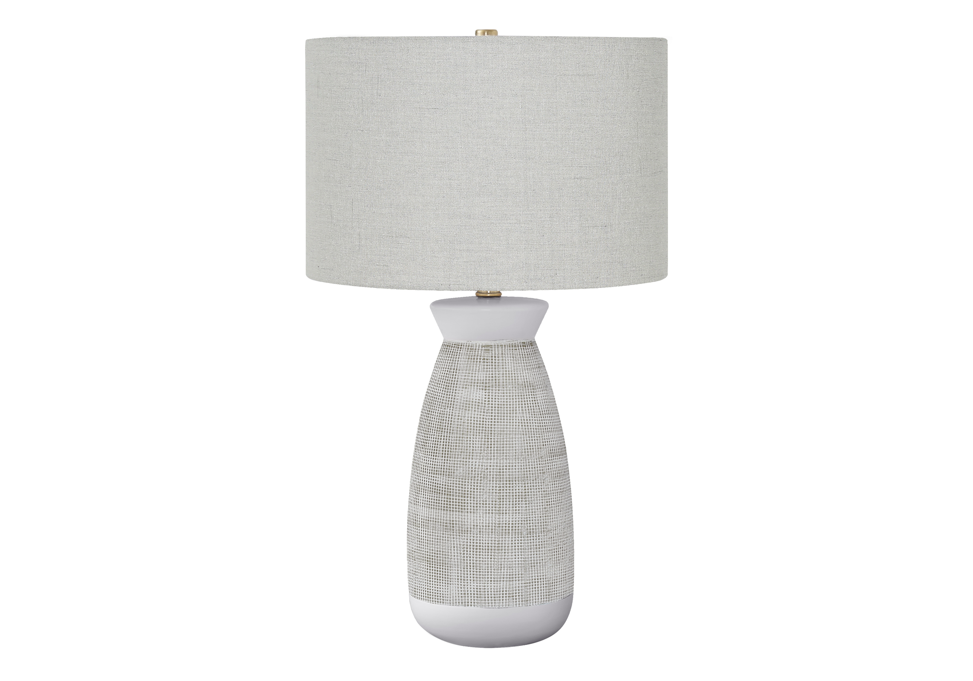 LIGHTING - 27"H TABLE LAMP GREY CERAMIC / GREY SHADE - Image 3