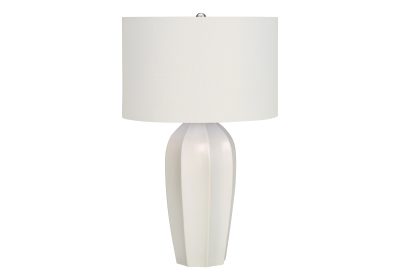 LIGHTING - 27"H TABLE LAMP CREAM CERAMIC / IVORY SHADE