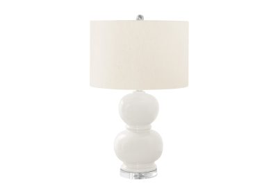 LIGHTING - 25"H TABLE LAMP CREAM CERAMIC / IVORY SHADE