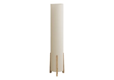 LIGHTING - 50"H FLOOR LAMP WOOD LOOK BASE / IVORY