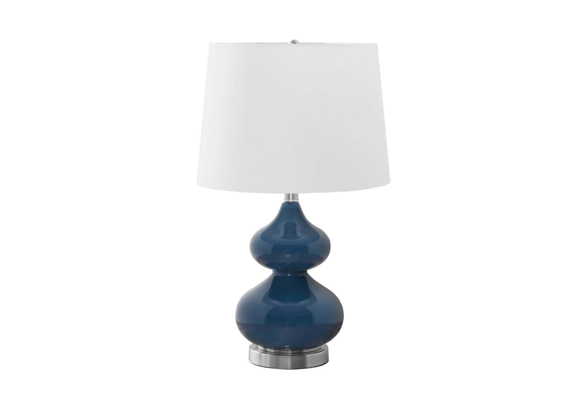 LIGHTING - 24"H TABLE LAMP BLUE GLASS / IVORY SHADE - Image 3