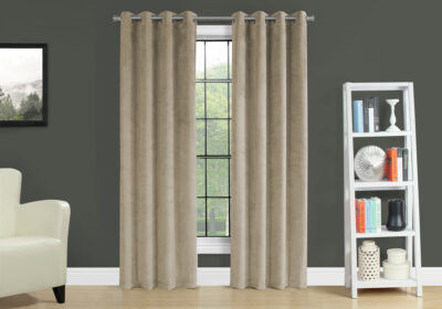 CURTAIN PANEL - 2PCS / 52"W X 95"H BEIGE ROOM DARKENING