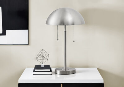 LIGHTING - 20"H TABLE LAMP SILVER METAL / METAL SHADE
